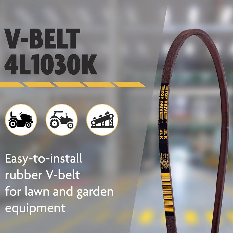 TOP DRIVE 4L1030K, 4L, Lawn and Garden Aramid V-Belt, Rubber, 1/2" x 103" Outside Circumference - Image 2